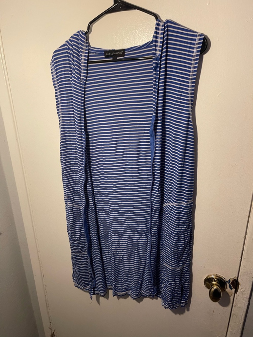 Club Z Collection Striped Tank Top - Royal Blue & White